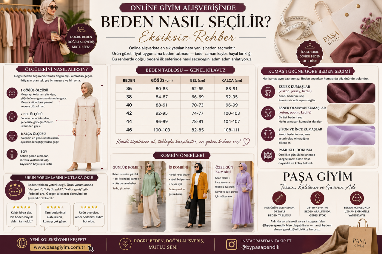 Online Giyim Alışverişinde Beden Nasıl Seçilir? Eksiksiz Rehber